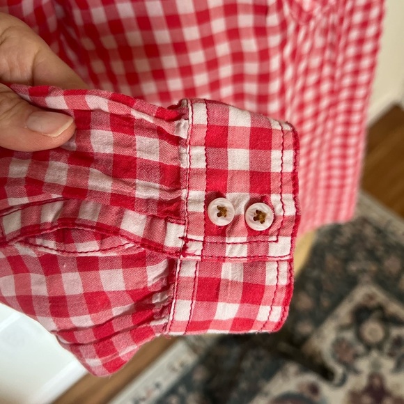 Anthropologie Holding Horses Red Checkered Women's light weight blouse size 4 - Picture 3 of 6